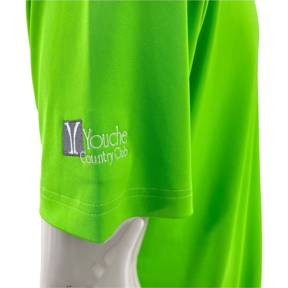 Under Amour Loose Heatgear Fluorescent Green Golf Polo Shirt Youche CC Mens L - Picture 9 of 11